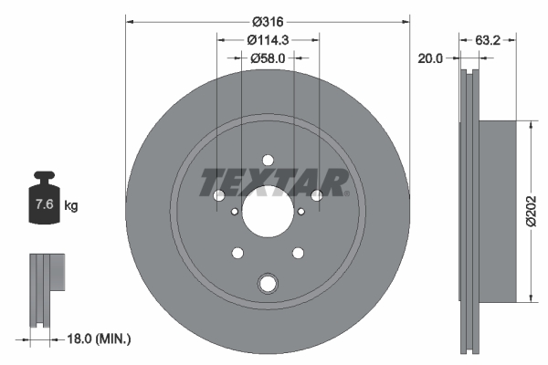 Disc frana 92243703 TEXTAR