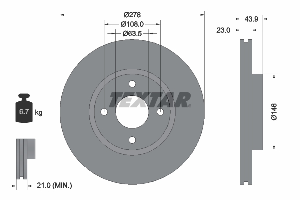 Disc frana 92252403 TEXTAR
