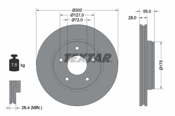 Disc frana 92253303 TEXTAR