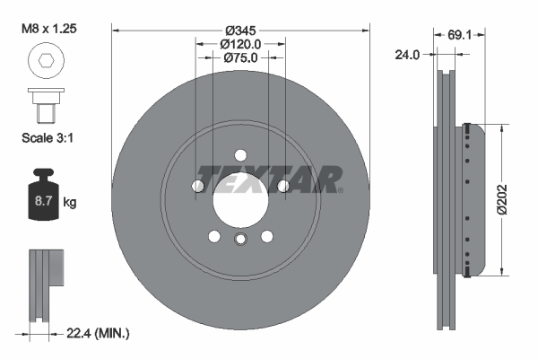 Disc frana 92253903 TEXTAR