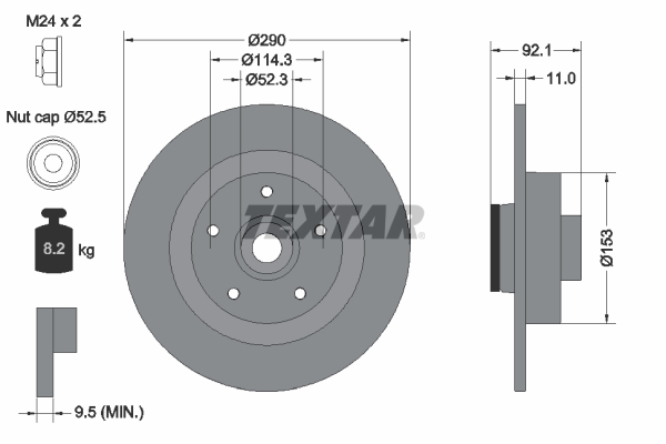 Disc frana 92254103 TEXTAR