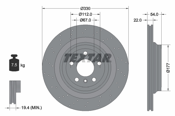 Disc frana 92254505 TEXTAR