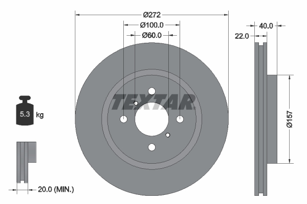 Disc frana 92255303 TEXTAR