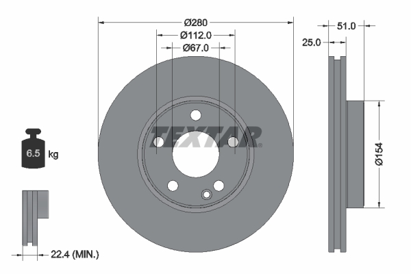 Disc frana 92257005 TEXTAR