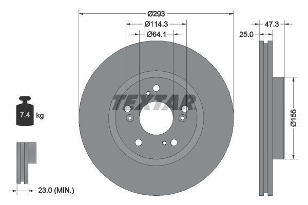 Disc frana 92257303 TEXTAR