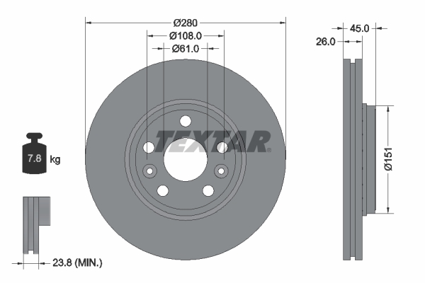 Disc frana 92257903 TEXTAR