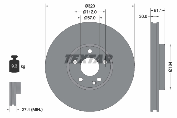 Disc frana 92258003 TEXTAR