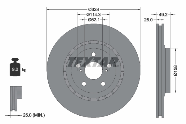 Disc frana 92259405 TEXTAR