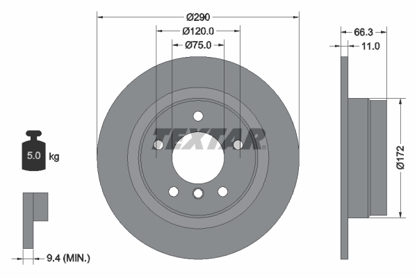 Disc frana 92261003 TEXTAR