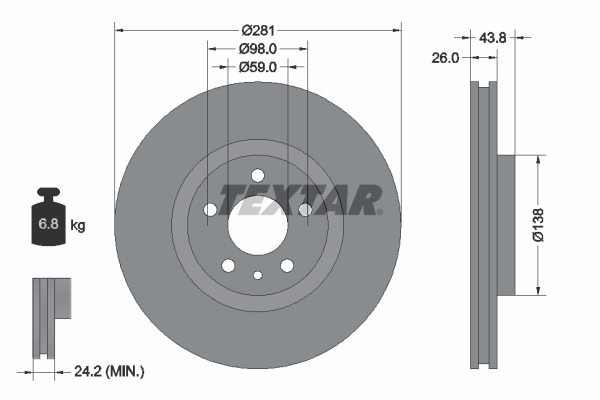 Disc frana 92261403 TEXTAR