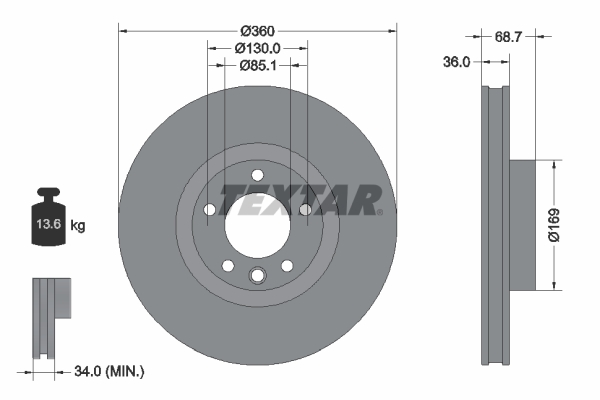 Disc frana 92262705 TEXTAR