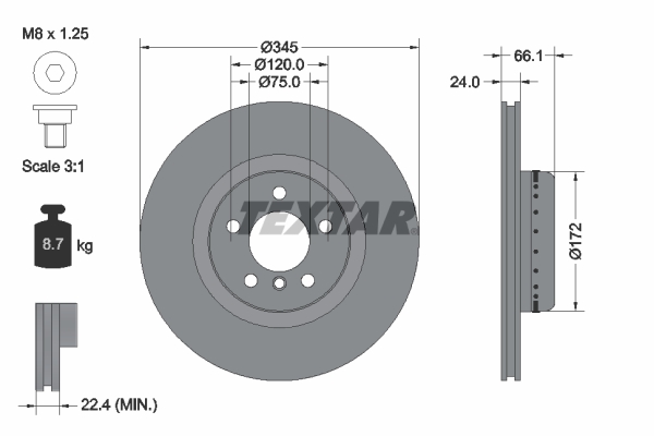 Disc frana 92265125 TEXTAR