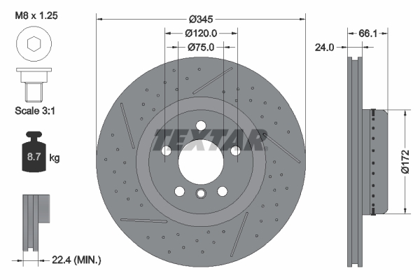 Disc frana 92265225 TEXTAR