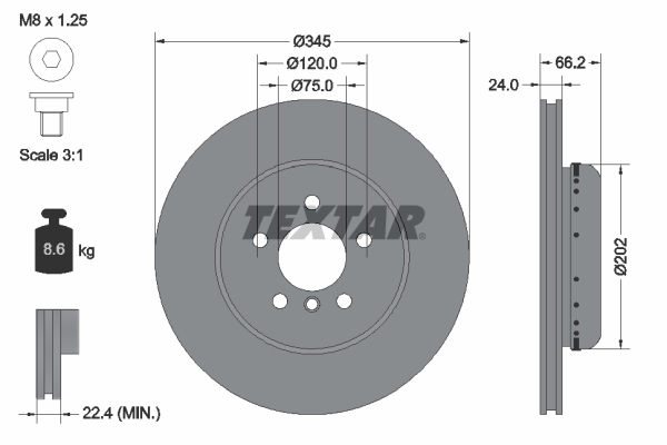 Disc frana 92265625 TEXTAR