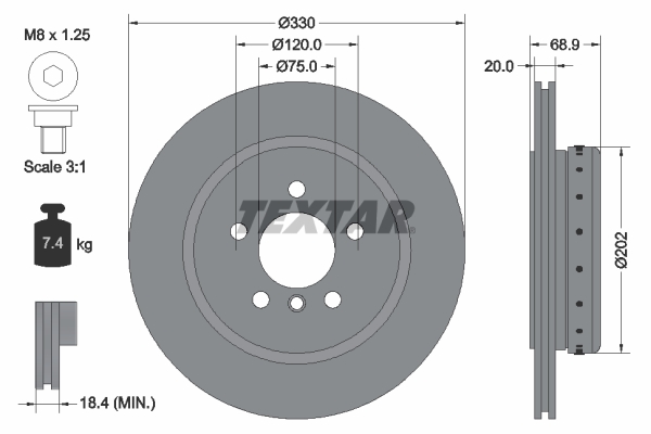 Disc frana 92265925 TEXTAR