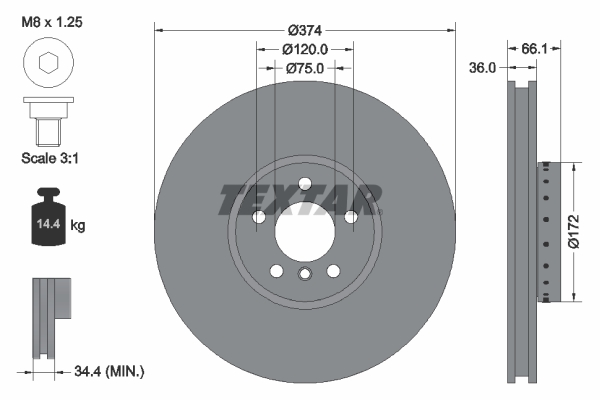 Disc frana 92266325 TEXTAR