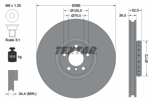 Disc frana 92266425 TEXTAR