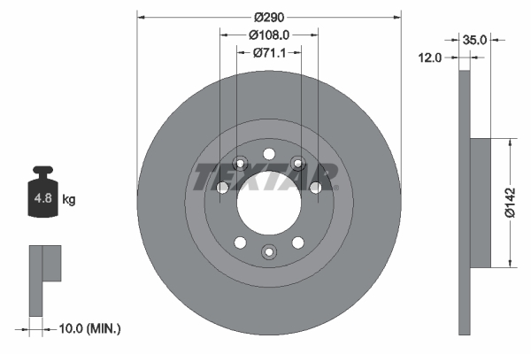 Disc frana 92267303 TEXTAR