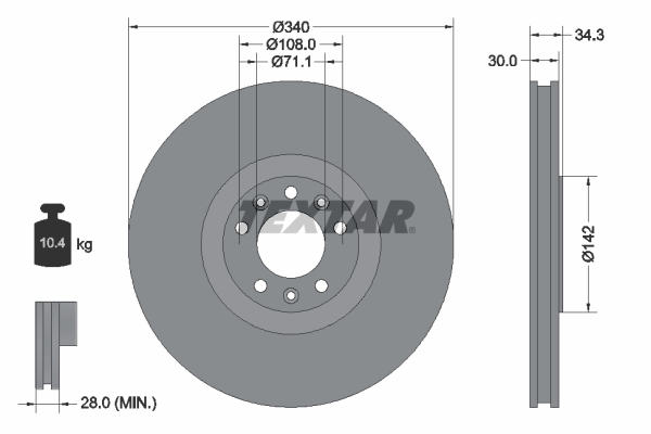 Disc frana 92268203 TEXTAR