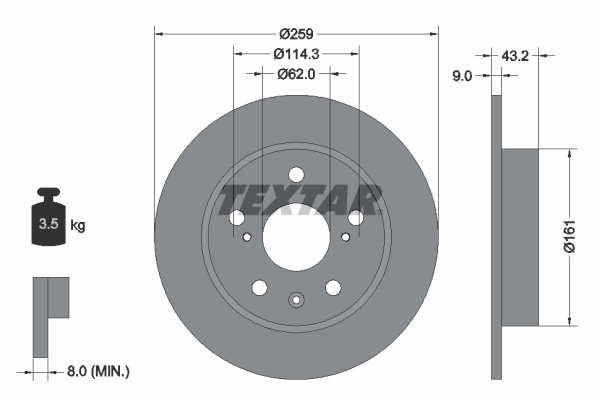 Disc frana 92268403 TEXTAR