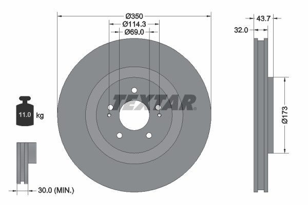 Disc frana 92271203 TEXTAR