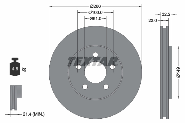 Disc frana 92271603 TEXTAR