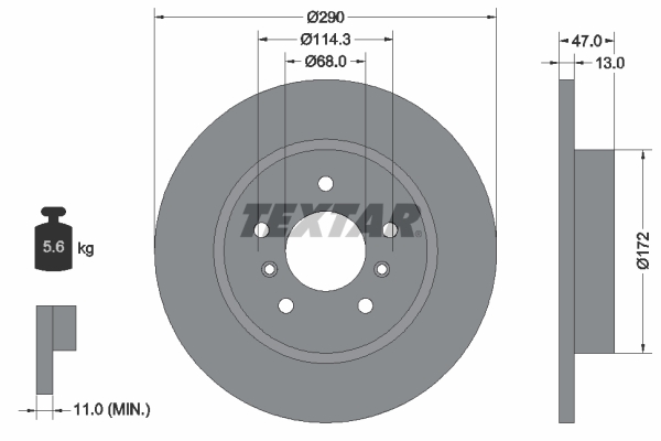 Disc frana 92274003 TEXTAR