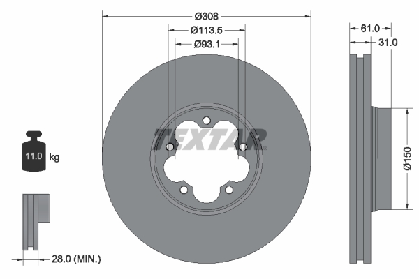 Disc frana 92274303 TEXTAR