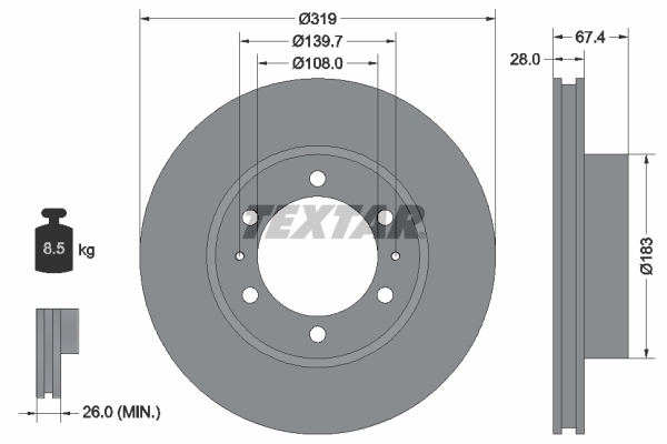 Disc frana 92274903 TEXTAR