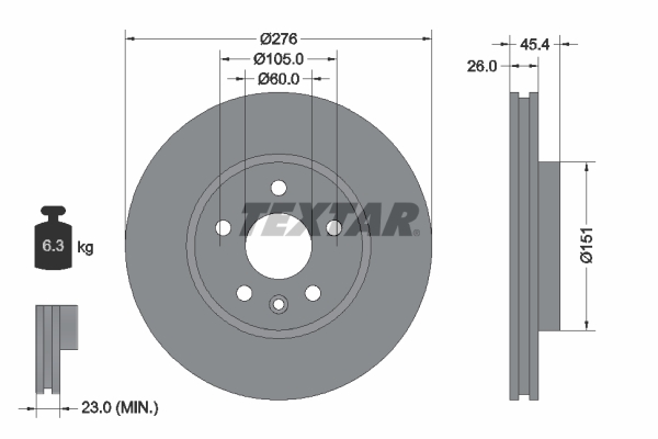 Disc frana 92277103 TEXTAR