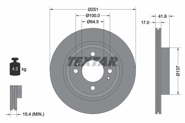 Disc frana 92278003 TEXTAR