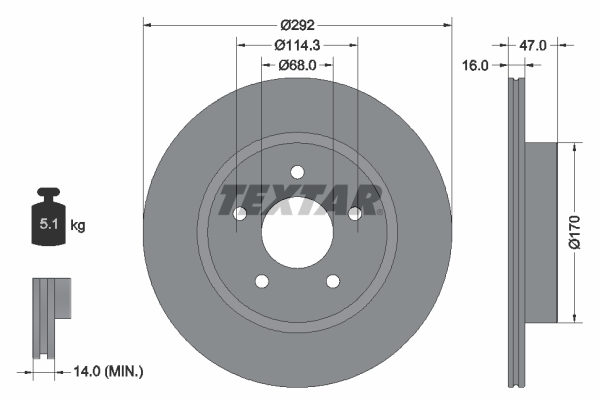 Disc frana 92278103 TEXTAR