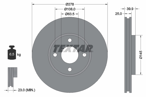 Disc frana 92279003 TEXTAR