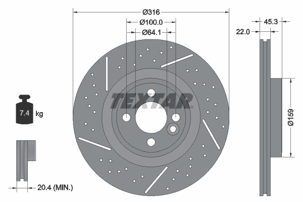 Disc frana 92279105 TEXTAR