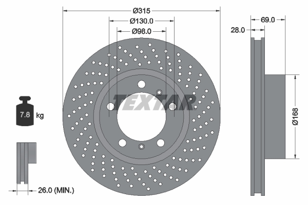 Disc frana 92280005 TEXTAR