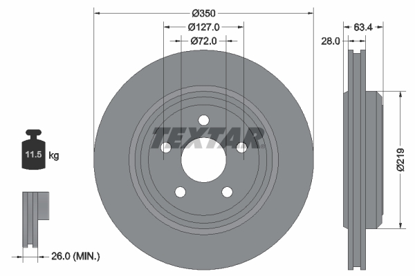 Disc frana 92282003 TEXTAR