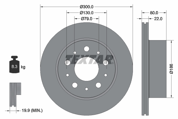 Disc frana 92284303 TEXTAR