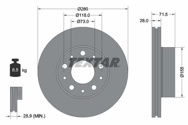 Disc frana 92286103 TEXTAR