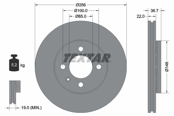 Disc frana 92287003 TEXTAR