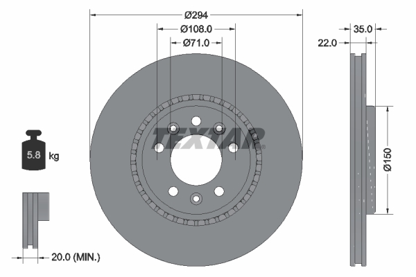 Disc frana 92287103 TEXTAR