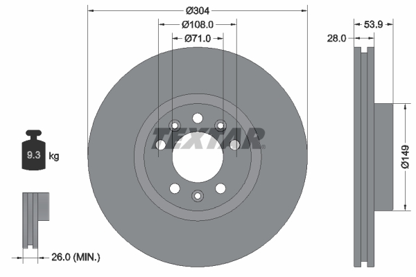 Disc frana 92287203 TEXTAR