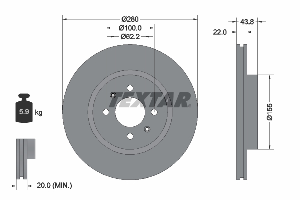 Disc frana 92288303 TEXTAR