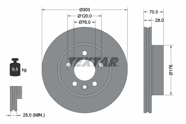 Disc frana 92288403 TEXTAR