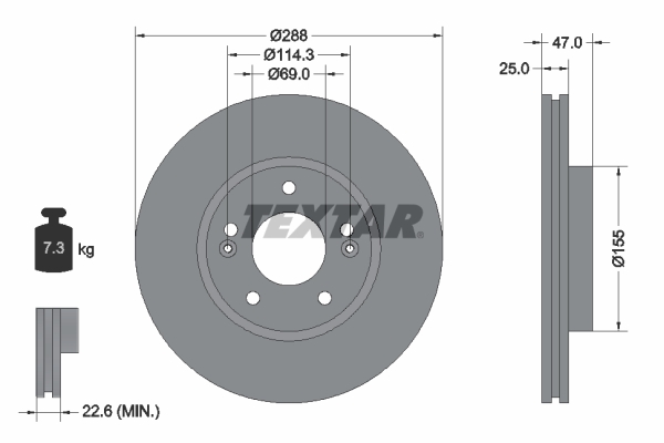 Disc frana 92290503 TEXTAR