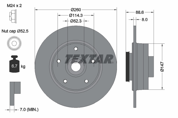 Disc frana 92291003 TEXTAR