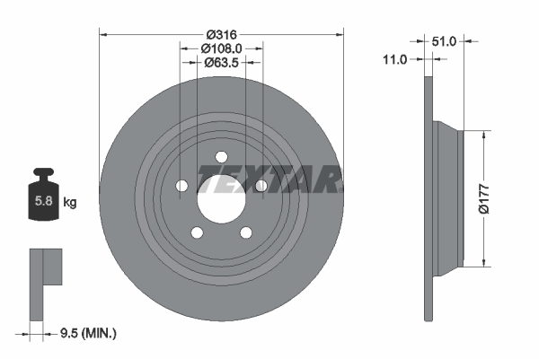 Disc frana 92291903 TEXTAR