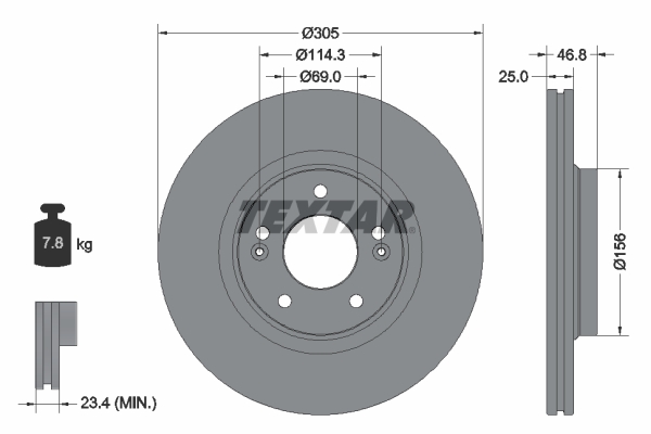 Disc frana 92292205 TEXTAR