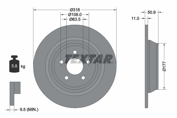 Disc frana 92292503 TEXTAR