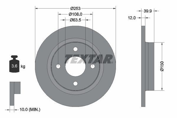 Disc frana 92292803 TEXTAR