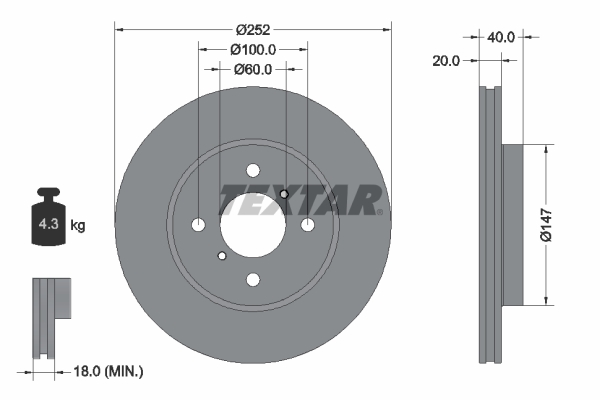 Disc frana 92292903 TEXTAR